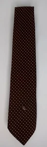 Corbata de colección Christian Dior marrón blanca lunares - Imagen 1 de 5