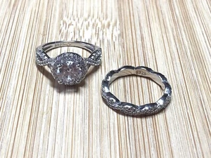 Modern Gents Size 4 Ring Set The Grace And The Sadie Simulated Diamonds - Picture 1 of 11