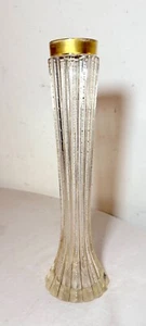 Antique handmade Czech Moser cut gold gilded glass crystal bud flower vase - Picture 1 of 11