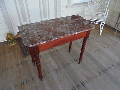 Antique Marble Top Australian Cedar Hall Table   • 285$