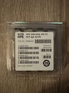HP MSA 2040 (4 Pack) 8G Fibre Channel SFP+ Transceiver Modules 720998-002 - Photo 1/2