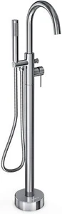 NIREU Freestanding Floor Mounted Bathtub Faucet Tub Filler Chrome w/ Handshower - Picture 1 of 7