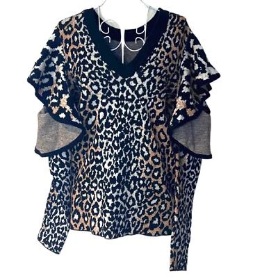 Suéter para mujer Rachel Roy con estampado de leopardo talla M Foto 1 de 4