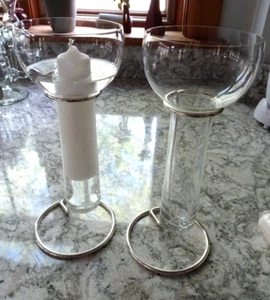 VINTAGE PAAR ROSENTHAL AQUALUX SCHWEBEKERZENSTÄNDER MIT 2 KERZEN - TOP - GEBRAUCHT - Bild 1 von 3