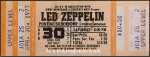 1 LED ZEPPELIN UNUSED FULL CONCERT TICKET 1977 Michigan reprint laminated - Picture 1 of 1
