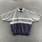Vintage Ld Sport Polo Shirt Mens Extra Large Golf Elastic Hem Striped Active 90S
