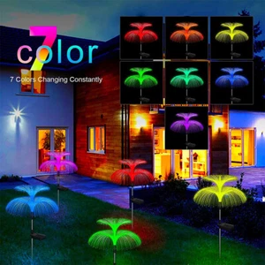 2 Pack Solar Garden Outdoor Jellyfish Lights LED Stake Changing Light Decor RGB - Picture 1 of 5