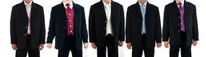 Boys Suits 5 Piece Black Suit Wedding PageBoy Formal Party 5 colours 0-3m-14Yrs - Picture 1 of 16