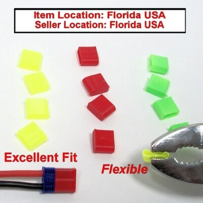 EC2 RC Battery Connector Flexible Cap Cover GREEN, RED, YELLOW,  Lots of 12 each - Image 1 of 4