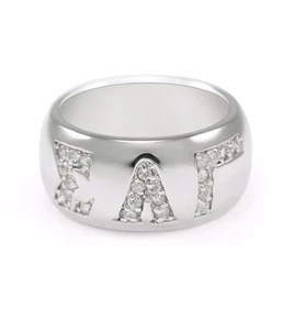 Sigma Lambda Gamma sterling silver ring with CZ NEW! - Picture 1 of 2