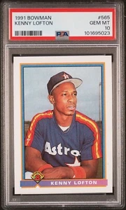 PSA 10 GEM MINT KENNY LOFTON ROOKIE 1991 BOWMAN #565 ASTROS - Picture 1 of 2