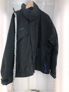 Chaqueta de esquí vintage Columbia años 90 Whirlibird manga radial negra verde neón mediana - Imagen 1 de 7