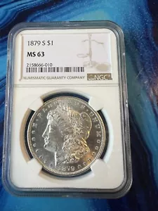 1879 S MORGAN Silver Dollar NGC MS 63 | UNC BU MS63 SPARKLING SEMI-PL OBV & REV - Bild 1 von 10