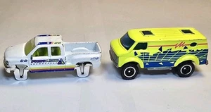 Matchbox Neon Yellow 1981 Chevy Van & Silverado 1500 Wheel Swap Real Riders (2) - Picture 1 of 10