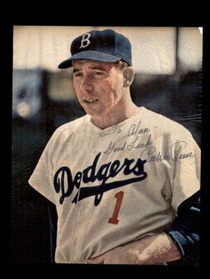 Foto autógrafa de los Dodgers de Pee Wee Reese 8x10 Foto 1 de 2