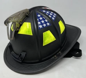 Honeywell EV1 Traditional Fire Helmet black 2014 Flip Down Eye protection Used - Picture 1 of 11