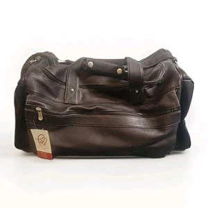 Bolso de Lona Grande Piel Cuero 7708‐CHC Chocolate Grano Completo Cuero Nuevo con Etiquetas - Imagen 1 de 7