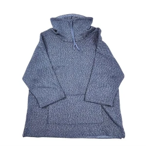 Suéter Cuello Capucha Azul Jaspeado Pure Jill Mezcla Algodón Talla M - Imagen 1 de 16