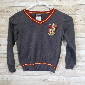 Harry Potter Gryffindor V Neck Sweater Gray Youth S (6) Wizard Magic Costume - Picture 1 of 3