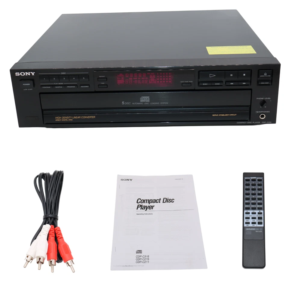 Cambiador reproductor de CD Sony CDP-C215 5 discos con control remoto | Probado y funcionando Foto 1 de 4