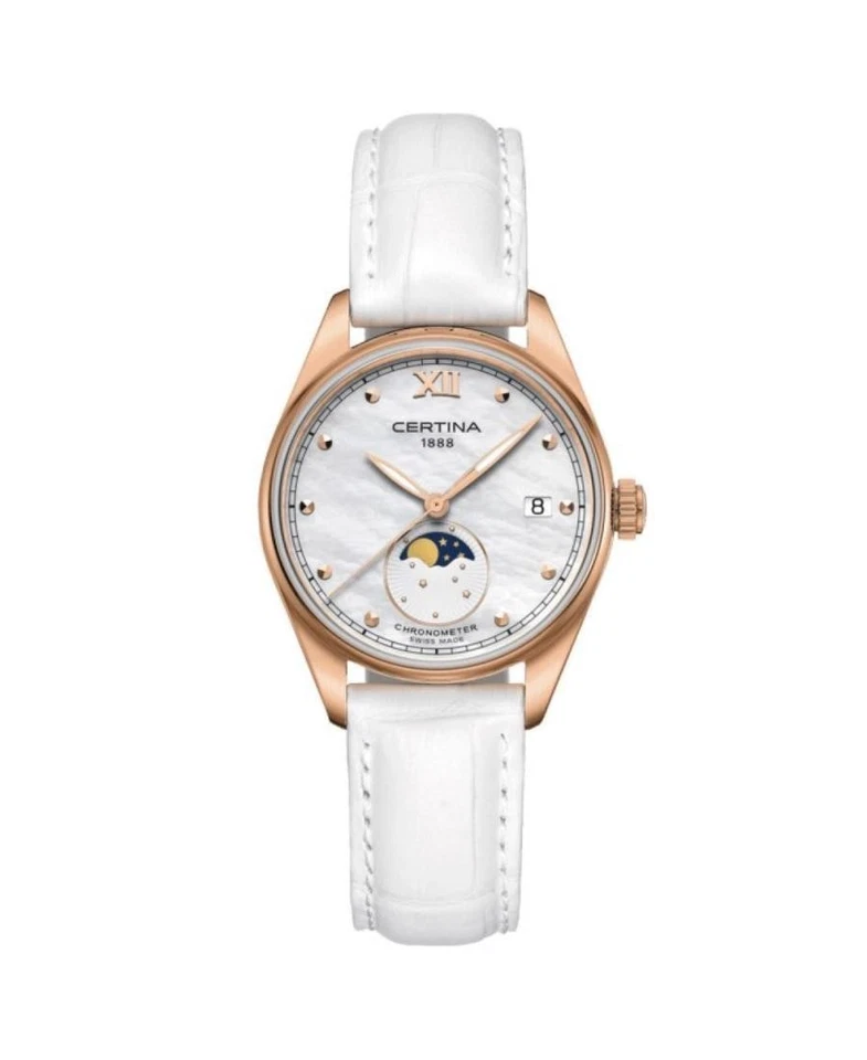 Reloj informal de cuarzo analógico para mujer CERTINA vestido clásico esfera blanca impermeable Rou Foto 1 de 1