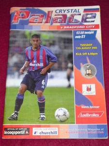 PROGRAMME - Crystal Palace v Bradford City - Aug 2 2002 - Picture 1 of 1