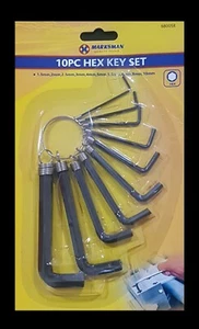 Strong 10PC Metric Imperial Hex Hexagon Allen Alan Key Wrench Set Keyring Holder - Picture 1 of 3