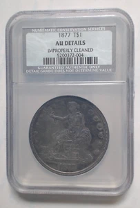 1877 NGC AU $800 PCGS Price Guide! Choice Bold AU55 Silver Trade Dollar T $1 - Picture 1 of 4