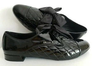 ZAPATOS DE AMOR PRAD A INCREÍBLES NEGROS ACOLCHADOS CHAROL LOGO MOÑO PUNTERA OXFORDS EU 41.5 - Imagen 1 de 8