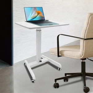Adjustable-Height Lectern Mobile Standing Desk Portable Podium Rolling Lectern - Picture 1 of 18
