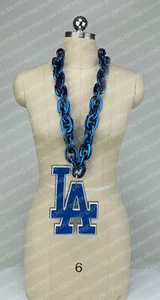 New MLB LOS ANGELES DODGERS BLUE Jumbo Big Fan Chain Necklace Foam MI USA - Picture 1 of 3
