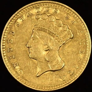 1856 $1 GOLD PIECE ✪ XF EXTRA FINE ✪ TYPE 3 T3 COIN EF SCARCE ◢TRUSTED◣ - Picture 1 of 2