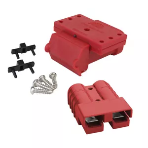 Red 50A Anderson Plug Mounting Kit with LED and Red Anderson Style Plug - Picture 1 of 3