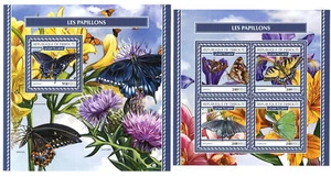 STG053 Djibouti 2017 MNH 2 hojas alto CV flores mariposas - Imagen 1 de 1