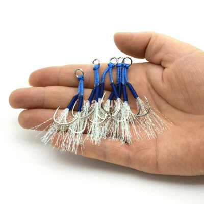 20 Pairs Metal Jig Assist Double Hooks Slow Jig Sea Fishing Hook - Image 1 of 4