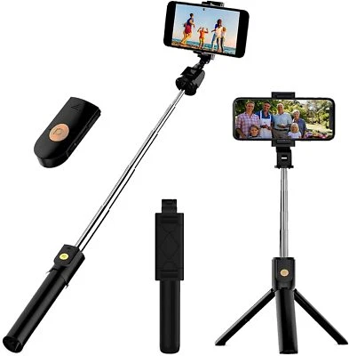 Remote Selfie Stick Tripod Stand Wireless Bluetooth Remote For iPhone Samsung US - Image 1 of 4
