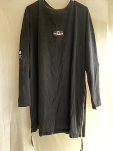 Hood By Air Hba Long Sleeve Tshirt Black With Skulls And Side Zipper Mens Size L - Picture 1 of 9