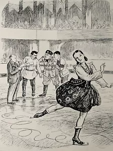 1939 Vintage Druck 2. Weltkrieg HITLER / POLNISCH / POLNISCH EISLAUFER - LA POLONAISE - Bild 1 von 2