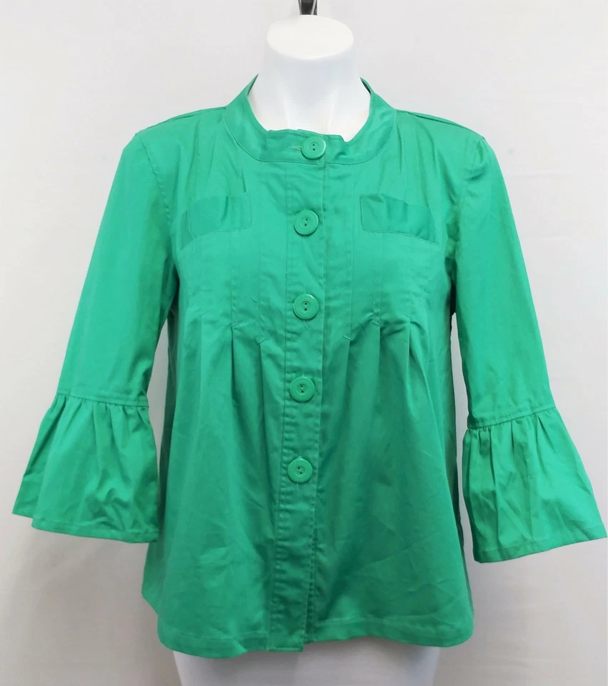 Blazer mujer Last Kiss, talla grande, verde, algodón, spandex Foto 1 de 4