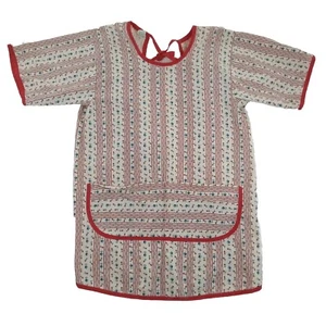 Vintage Apron Tree California Short Sleeved Smock Pockets Floral Cotton - Picture 1 of 9