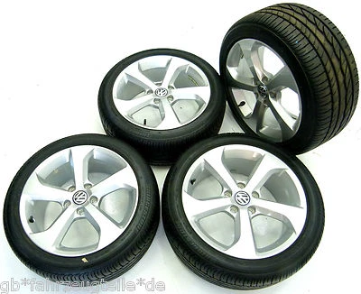 VW Golf VII 7 5G GTI Brooklyn 17 Zoll Radsatz Sommerreifen Alufelgen 5G0601025BC - Bild 1 von 4