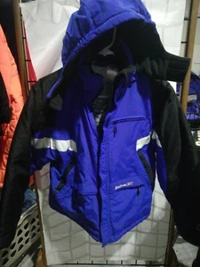 Reebok, Youth Medium Navy Blue/Black Fleece Lined Inside Winter Jacket w/Hooded  - Picture 1 of 5