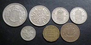 1960 UK Pre-Decimal 7-Coin year type set Elizabeth II Halfcrown - Halfpenny - Picture 1 of 2