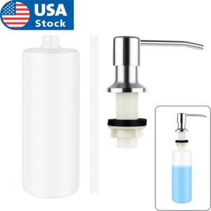 350ML Kitchen Sink Soap Dispenser Polish Stainless Steel Hand Liquid Pump Bottle - Picture 1 of 6