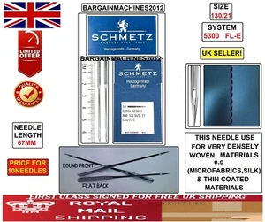 SCHMETZ CANU:53:00 1 NM:130 MISURA:21 5300 FL-E AGHI PER MACCHINA DA CUCIRE INDUSTRIALE - Foto 1 di 7