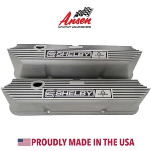 Ford FE Tall Valve Covers - CS SHELBY Logo - Bead Blast - Die-Cast Aluminum - Foto 1 di 9