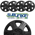 New Set/4 - 15" Gloss Black Hubcaps # 422-15Blk Metal Clips - Perfect Fit