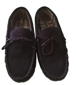 Tamarac Nevada Men Size 13M Leather Upper Suede Polar Fleece Lined Brown Slipper - Picture 1 of 9