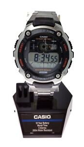 Casio Men's Watch AE2000WD 1A World Time S. Steel Band 200Meter W-R Wristwatch