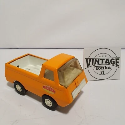 Vintage Tonka Toy. Tiny Range Pickup Truck. ORANGE. Pressed Steel 1970's - Image 1 of 4